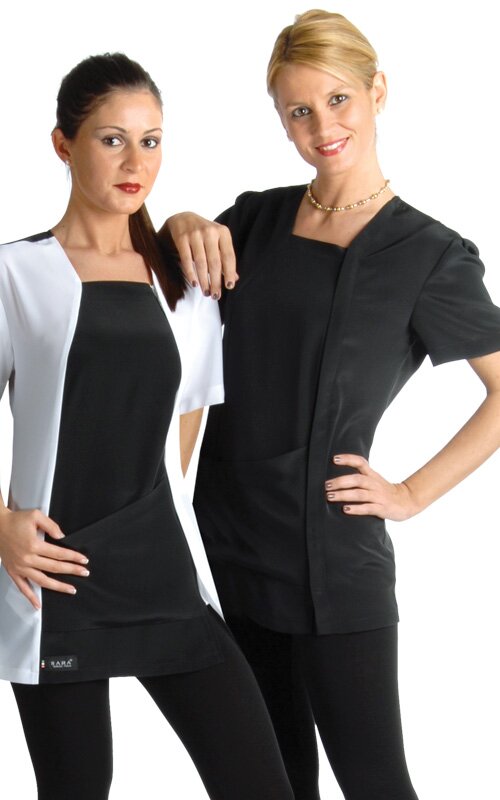 Casacca per parrucchiere con zip laterale casacca donna resistente ai prodotti chimici