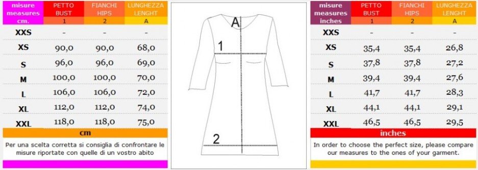 misure casacca lazise
