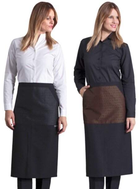 Grembiuli a Vita Zurigo, Taglia unica, Lunghi Falde a Vita alla Francese, Zurigo, Lavorazione Jacquard