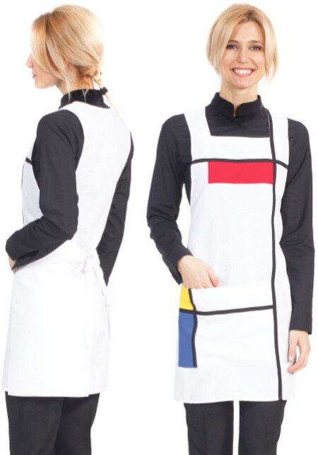 Paragrembo Mondrian Donna Grembiule Mondrian per estetiste e parrucchiere